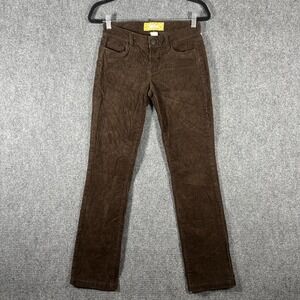 Y2K J Crew Matchstick Corduroy Pants Brown Low Rise Womens Size 27S #2130